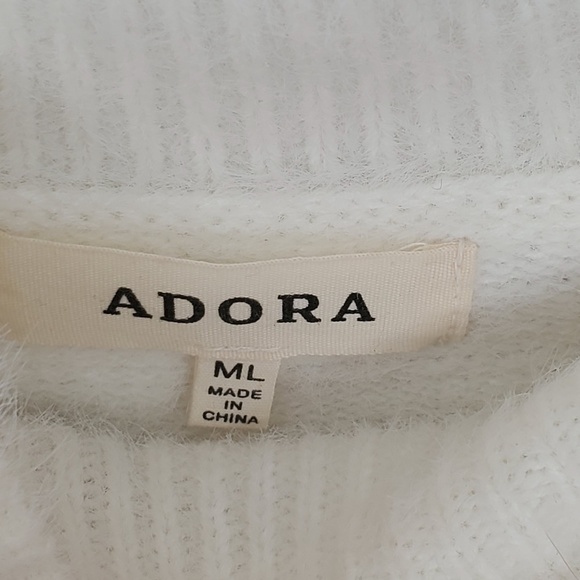 Adora Fuzzy Glitter Stripe Long Mockneck Sweater Size: M/L - Picture 3 of 6